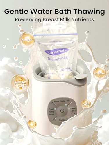 Grownsy Bottle Warmer, Baby Bottle Warmer Fast for Breastmilk & Formula, Accurate Temperature Control, Milk Warmer for All Bottles with Thaw, Sterilizing, Keep Warm, Heat Food
