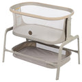 Maxi-Cosi Iora Baby Bassinets Bedside Sleeper, Portable Bassinet, Infant Bedside Sleeper Crib, Height Adjustable, Breathable Mesh, Large Storage Basket, Classic Oat