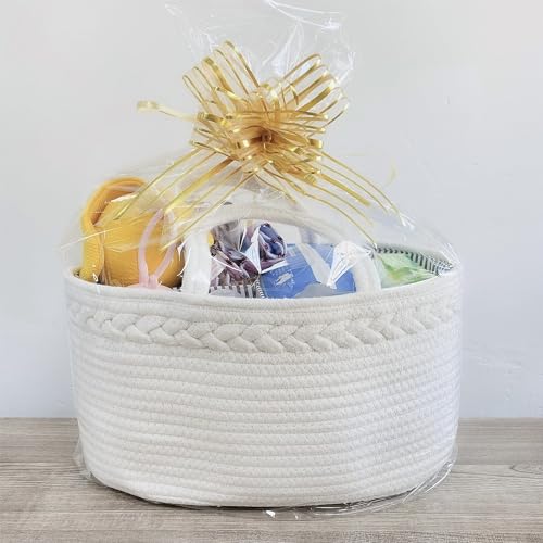 ABenkle Baby Diaper Caddy, Nursery Storage Bin and Car Organizer for Diapers and Baby Wipes, Cotton Rope Diaper Basket Caddy, Changing Table Diaper Storage Caddy