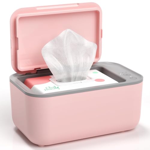 Chefhandy Baby Wipe Warmer, Surround Heating System, 3-Level Temperature Control, Large Capacity Wipes Dispenser, Evenly Warmed Wipes, Diaper Wipe Warmer for Newborns & Adults, Pink