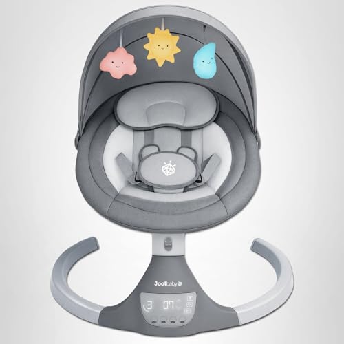 Jool Baby Nova Swing for Newborns - Electric Motorized Infant Swing, Bluetooth Music, 10 Preset Melodies, Remote (Updated Model, Gray)