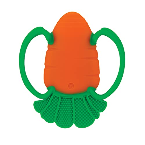 Nuby Veggie Teether for Teething Relief - Soft Baby Teething Toy for 3+ Months - Carrot - Easter Basket Stuffer