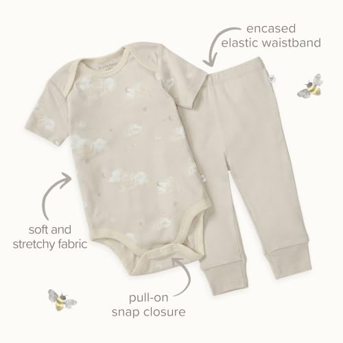 Burt's Bees Baby Unisex Bodysuits and Pants Set, 100% Organic Cotton, 6-PC