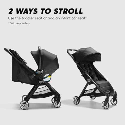 Baby Jogger® City Tour 2 Carry-On Approved Travel Stroller, Ultra-Compact Baby Stroller, Lightweight, Easy Fold, Baby Travel Essential, Pitch Black