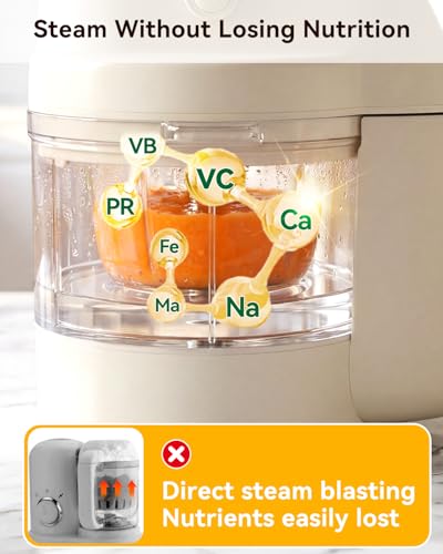 IAGREEA Baby Food Maker, 9-IN-1 Glass Baby Food Processor Steamer Puree Blender Grinder, One Step Auto Cooking Machine for Homemade Baby Food, BPA-Free