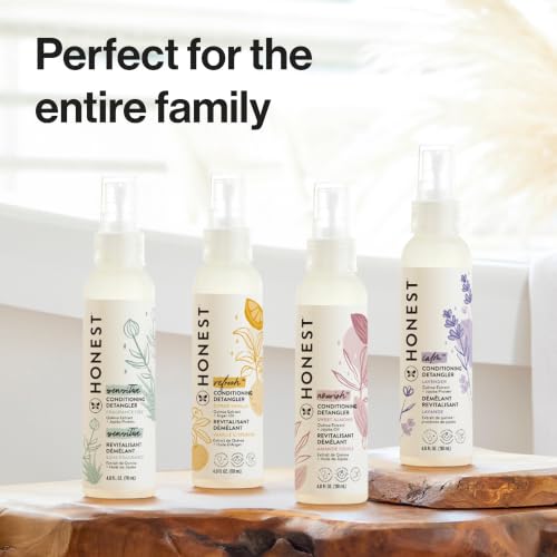 The Honest Company Conditioning Hair Detangler | Leave-in Conditioner + Fortifying Spray | Tear-free, Cruelty-Free, Hypoallergenic | Citrus Vanilla Refresh, 4 fl oz