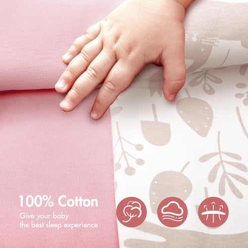 ANYEDDE 2-Pack Newborn Swaddle Sleep Bag- Arms Up Swaddle 0-3 Months, Baby Swaddles for Newborn, Cuff Removable Design, Pink Bunny Breathable Sleep with 2-Way Zipper