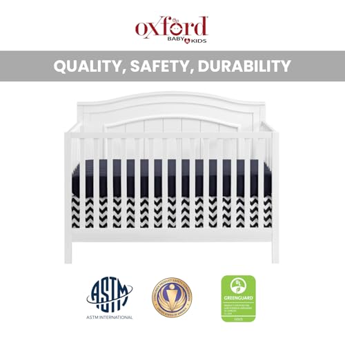 Oxford Baby North Bay 4-in-1 Convertible Crib, Snow White, GreenGuard Gold Certified