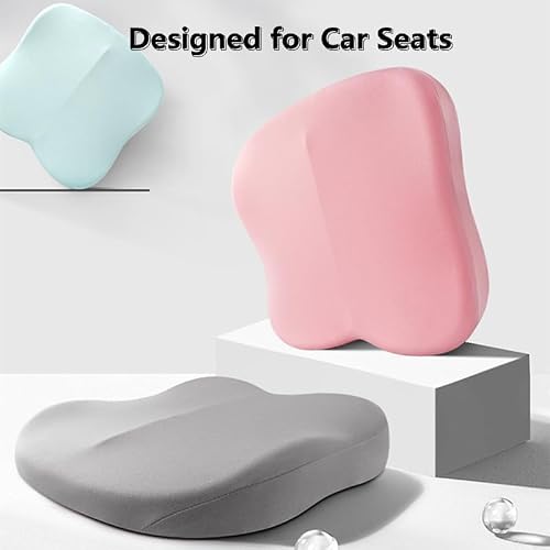 ZHUANXUA Adult Car Booster Seat Cushion, Car Seat Driver Height Boost Mat Memory Foam Car Seat Cushions Pad Improve Driving View Non-Slip 3D Office Chair Cushion Pressure Relief (Pink)