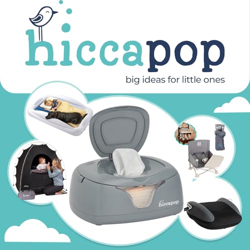 Hiccapop Baby Wipe Warmer and Baby Wet Wipes Dispenser | Baby Wipes Warmer for Babies | Diaper Wipe Warmer with Changing Light, Gray