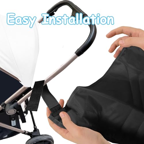 CaoXiong 2 Pack Universal Side Sling Stroller Organizer with Mesh Cargo Net,Adjustable and Non-Slip Stroller Storage Bags, Portable Side Sling Stroller Cargo Net for Baby Accessories(Black)