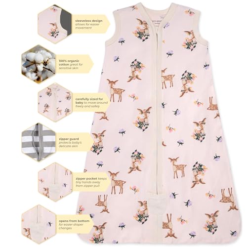 Burt's Bees Baby Beekeeper Infant Wearable Blanket, 100% Organic Cotton Unisex, Girl, Boy Swaddle Transition Sack - Light Weight 0.5 TOG or Medium Weight 1.5 TOG - Newborn Essentials Sleep Clothes