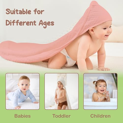 OEKO TEX 100% Organic Cotton 2 PK Muslin Baby Towels For Newborn 32x32 in