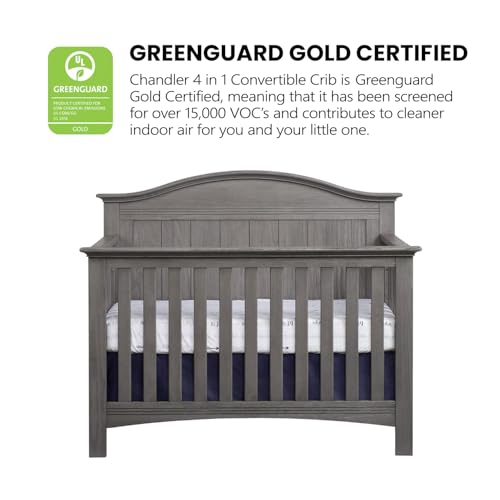 Soho Baby Chandler Premium 4-in-1 Convertible Crib, Graphite Gray, GreenGuard Gold Certified