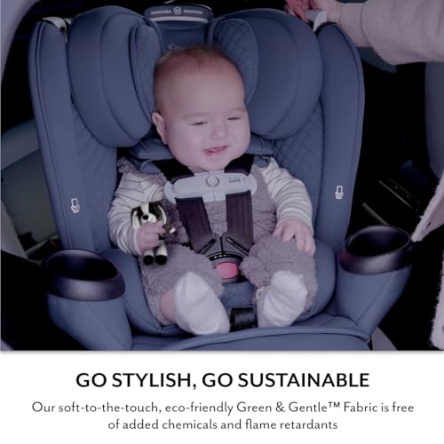 Evenflo Revolve360 Extend All-in-One Rotating Car Seat with Green & Gentle Fabric (Travertine)
