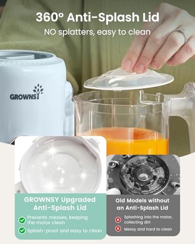 Grownsy Baby Food Maker with Steam Basket, One Step Baby Food Processor Steamer Puree Blender Grinder Mills Machine, Auto Cooking Grinding and Sterili-zing for Healthy Homemade Baby Food, Blue