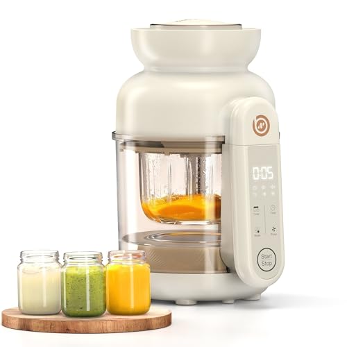 BabyNutri Auto Baby Food Maker, Glass Baby Food Mill, Baby Blender & Steamer and Puree Maker with Auto Cooking, Easy Cleaning, Touch Screen, Dishwasher Safe (12oz)