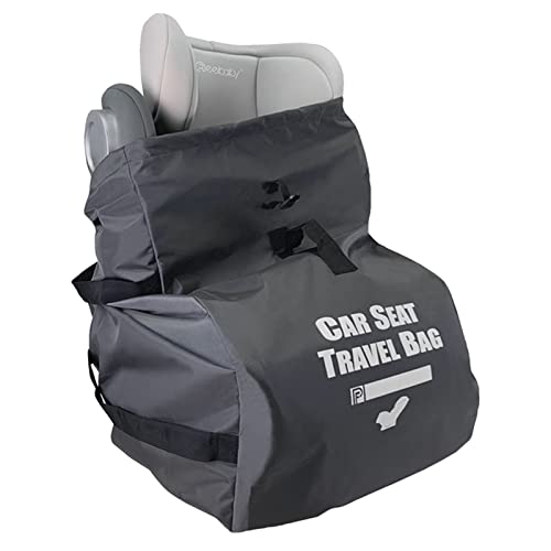 Garfine Car Seat Travel Bag for Air Travel - Profaster Airplane Carseat Gate Check Bag Backpack, Fold with Attached Carry Bag, Gray