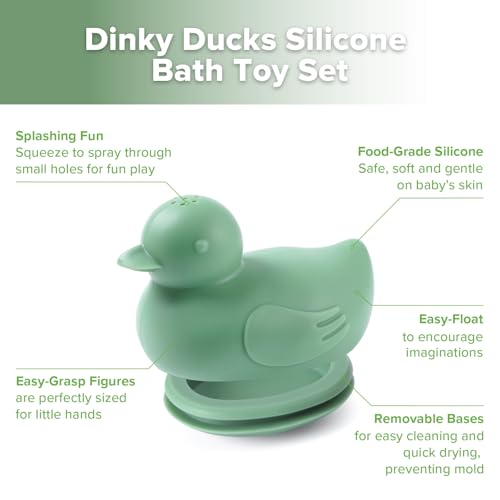 haakaa Dinky Splash Duck Silicone Baby Bath Toy, Detachable & Mold Free Food Grade Silicone Bath Ducks Toys, BPA-Free Squeeze Bathtub Toys,Floating Bath Tub Toys for Babies 6m+