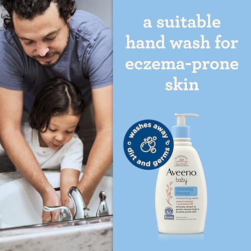 Aveeno Baby Cleansing Therapy Moisturizing Baby Body Wash with Natural Oatmeal & ProVitamin B5, Gentle Tear-Free Baby-Bath Wash for Sensitive & Eczema-Prone Skin, Hypoallergenic, 8 oz (Pack of 2)