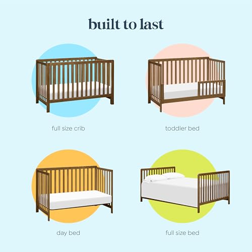 Carter's by Davinci Colby 4-in-1 Low-Profile Convertible Crib in Walnut, Greenguard Gold Certified