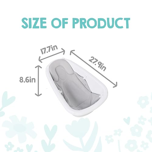 Regalo Baby Basics 3-in-1 Grow with Me Baby Bathtub with Foam Padded Air Mesh Sling, Adjustable Infant Bath Tub for Newborn to Toddler, Baby Bath Seat Support, Easy Clean with Drying Hook