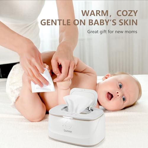Baby Wipe Warmer, Wipe Warmer and Baby Wet Wipes Dispenser, 3 Temperature Control Large Capacity Wipes Warmer for Babies with Night Light (Pure White)