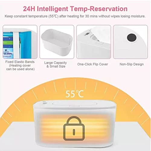 Keenso Baby Wipe Warmer, PP Intelligent Adjustable Temperature to Use Infant Wipes Heater Car Charging (White)