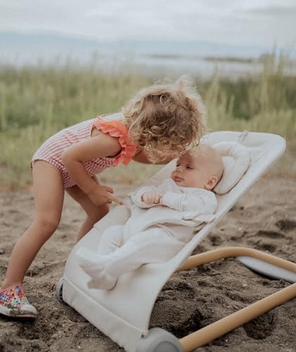 Fodoss Baby Bouncer, Portable Bouncer Seat for Babies, Ergonomic Design Baby Bouncer Chair, Baby Bassinet for Infants, Beige