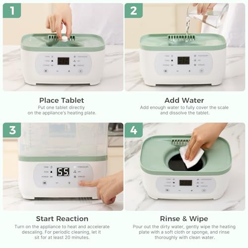 Momcozy Official Descaling Tablets, Compatible KleanPal Pro Baby Bottle Washer, Descaler for Milk & Limescale Removal, 30 Count