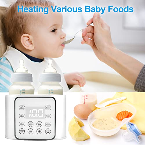 Baby Bottle Warmer 9-in-1 Multifuntion Breast Milk Warmer, Fast Baby Food Heater and Defrost Warmer with Timer for Twins, LCD Display Accurate Temperature Adjustment, 24H Constant Mode
