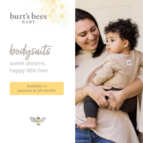 Burt’s Bees Baby Unisex Baby Bodysuits, 5-Pack Short & Long Sleeve One-Pieces, 100% Organic Cotton