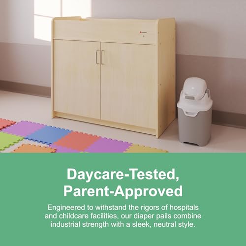 Foundations Mini Diaper Pail with Airtight Lid, Durable & Odorless Diaper Disposal, Large Capacity, Holds up to 30 Newborn Diapers, Refill with Any Bags, Baby Registry Gift - Green