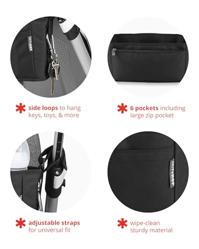 Skip Hop Universal Stroller Organizer, Grab & Go Ultra, Black
