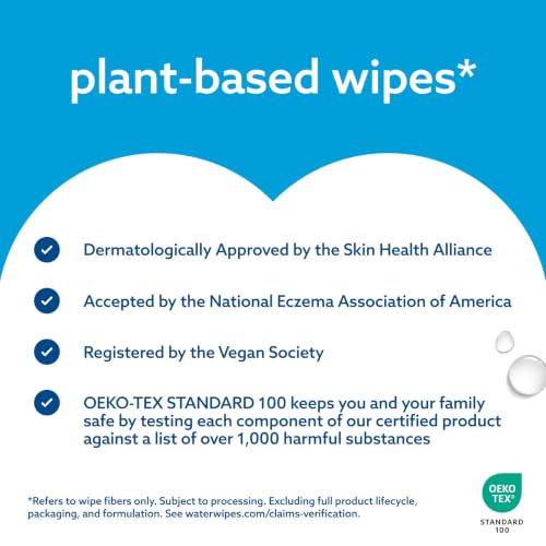 WaterWipes Sensitive+ Newborn & Baby Wipes, 3-In-1 Cleans, Cares, Protects, 99.9% Water, Unscented & Hypoallergenic, 180 Count (3 Packs)