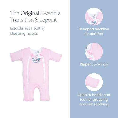 Magic Sleepsuit Baby Merlin's Cotton Baby Swaddle Transition Product - Soft and Cozy Design, Double Zipper for Easy Diaper Changes, Promotes Safe Sleep, 3-6 Months - Yellow - Large 18-21lbs