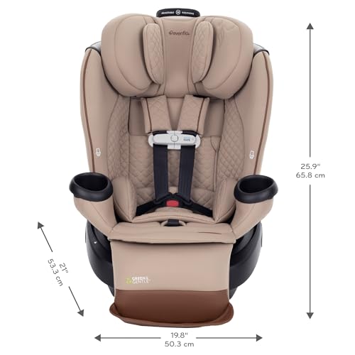 Evenflo Revolve360 Extend All-in-One Rotating Car Seat with Green & Gentle Fabric (Travertine)