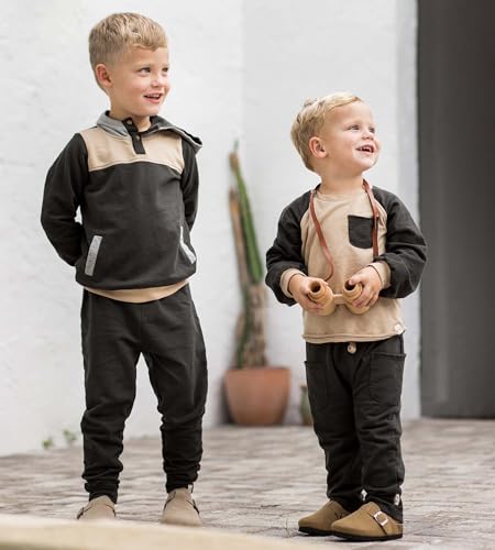 Burt's Bees Baby Baby Boys' Shirt and Pant Set, Top & Bottom Outfit Bundle, 100% Organic Cotton