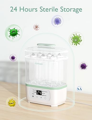 Momcozy Bottle Sterilizer and Dryer, 8-in-1 Electric Steam Baby Bottle Sterilizer for Baby Bottles, Baby stuffs & Breast Pump Accessories