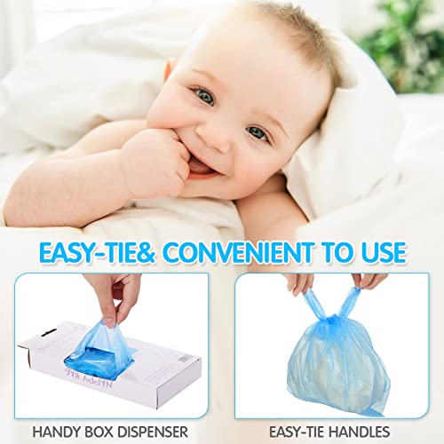 1600 Count Baby Disposable Diaper Bags Scented Diaper Sacks with Tie Handle Disposal Trash Sacks Baby Poop Waste Bag Refill(Blue)