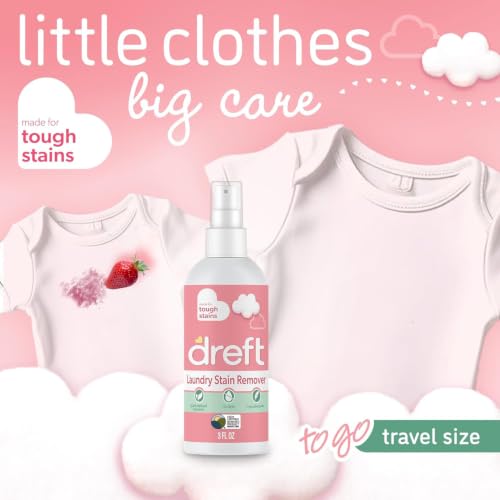 Dreft Stain Remover for Baby Clothes and Hypoallergenic Baby Stain Remover Spray, Travel Size Stain Treater, 3 Fl Oz ( Pack of 2)