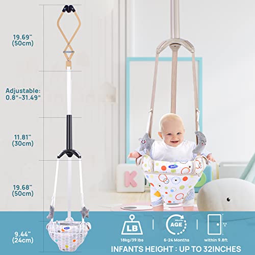 Doorway Jumper for Baby, Baby Jumper with Adjustable Strap, Baby Door Jumper for Indoor/Outdoor Play, Easy to Assemble & Store (Ideal Gift for 6-24 Months)