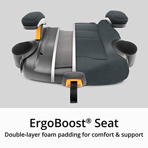 Chicco KidFit ClearTex Plus 2-in-1 Belt-Positioning Booster Car Seat, Backless and High Back Booster Seat, for Children Aged 4 Years and up and 40-100 lbs., Drift/Grey
