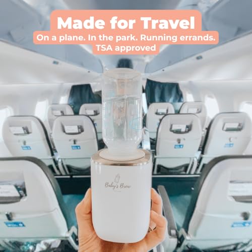 Baby's Brew Portable Bottle Warmer – Cordless Baby Bottle Warmer for Breastmilk & Formula, Rechargeable Travel Milk Warmer, Leak-Proof, Compact, White, Adapter Not Included