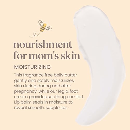 Burt's Bees Mama Gift Set, Includes Lip Balm, Leg and Foot Cream, and Belly Butter, Natural Origin Skin Care, 0.15 oz./3.38 oz./6.5 oz.