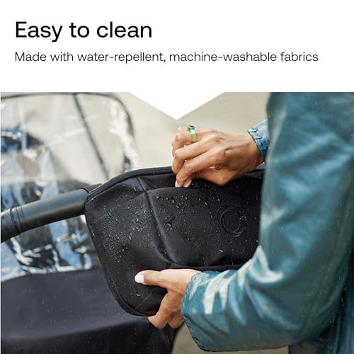 Bugaboo Stroller Organizer Bag – Compact Diaper Bag with Multiple Pockets & Insulated Bottle Holder – Universal Stroller Compatibility, Water-Repellent & Recycled Fabric – Midnight Black