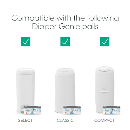 The Diaper Genie Jumbo+ Square Refill, with continuous film, can hold up to 1080 newborn-sized diapers per refill.