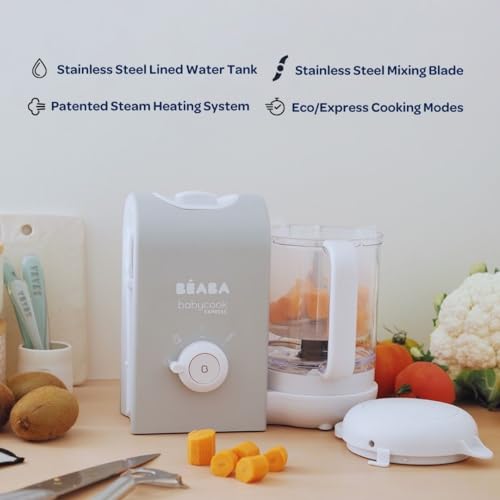 BEABA Babycook Express - the Fastest Babycook, Baby Food Maker, Baby Food Processor, Baby Food Steamer, Large Capacity, Make 34 Servings of Healthy Food for Baby in 15 Mins, Baltic Blue