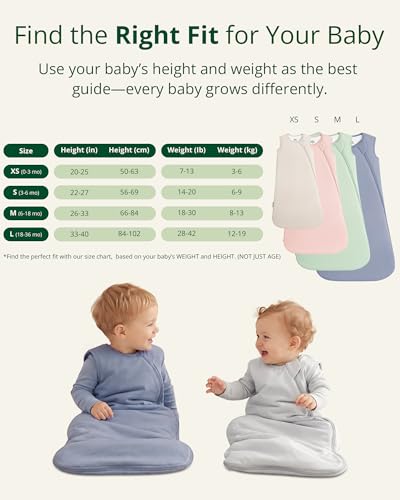 EARTH PENGUIN Soft Bamboo Viscose Baby Sleep Sack 6-18 Months, 1.0 TOG Baby Sleeping Bag 2 Pack, Cozy Baby Wearable Blanket 2-Way Zipper