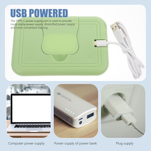 HANABASS Portable Baby Wipe Warmer with Temperature Control USB Powered Wet Tissue Heater for Home and Travel Use